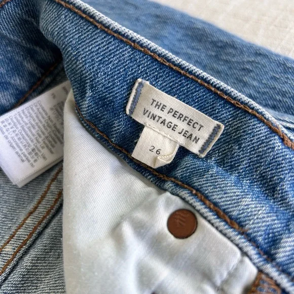 Madewell Blue Straight Leg Jeans Classic Style - Picture 5 of 6